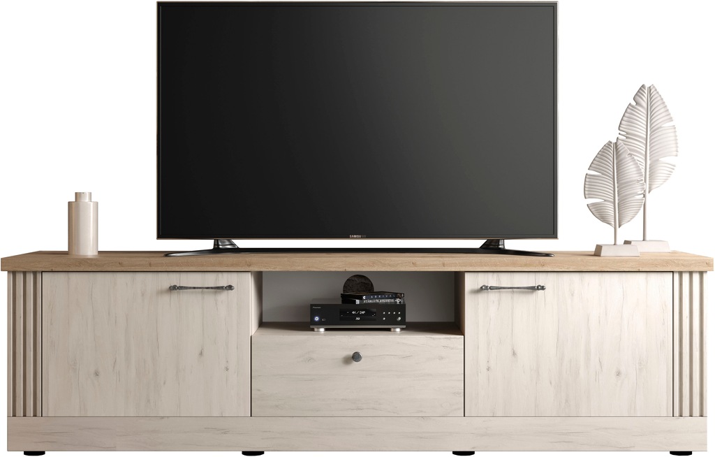 Home affaire Lowboard "Country Breite 211 cm, TV-Board 2 Türen u. 1 Schubka günstig online kaufen