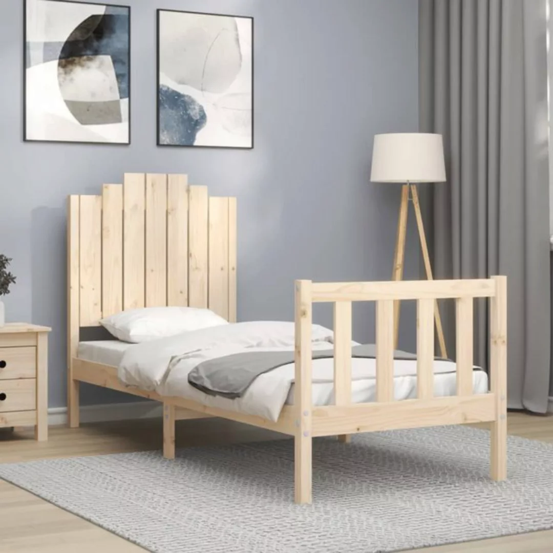 vidaXL Bett Massivholzbett mit Kopfteil günstig online kaufen