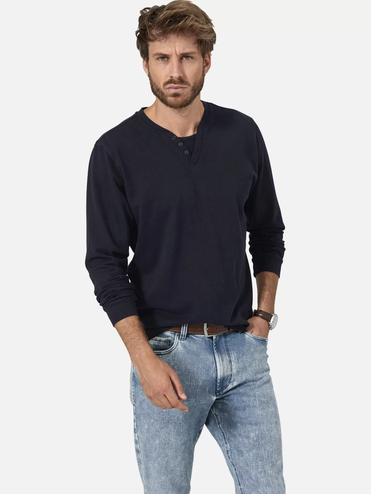 Babista Poloshirt "Langarmshirt HIROTTO", (1 tlg.), mit Ellenbogenpatches günstig online kaufen