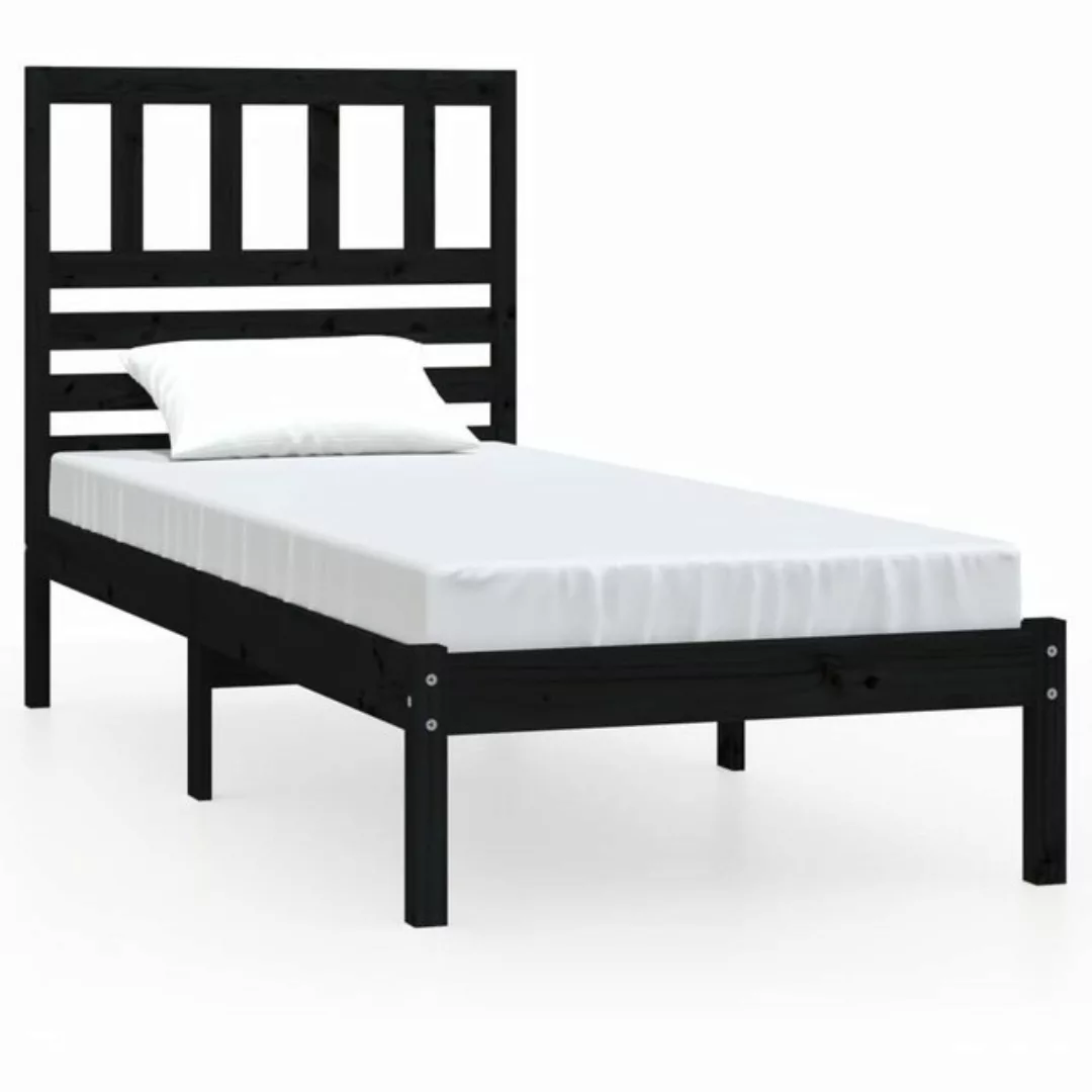 furnicato Bett Massivholzbett Schwarz Kiefer 100x200 cm günstig online kaufen