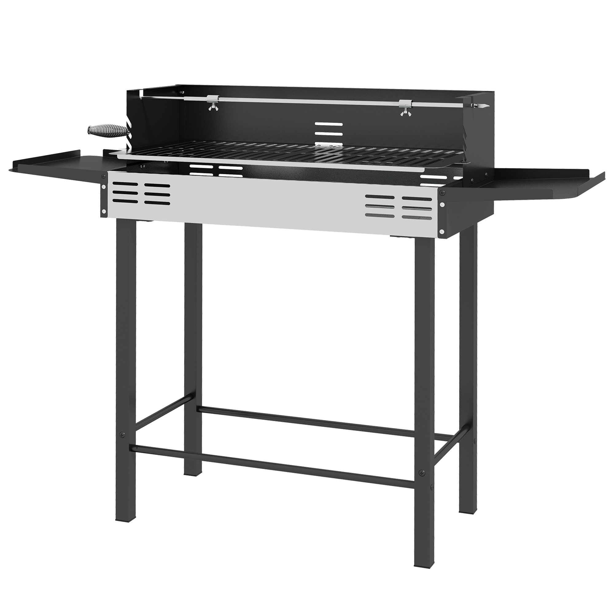 Outsunny Holzkohlegrill Campinggrill klappbar mit Grillrost & Rotisserie-Ki günstig online kaufen