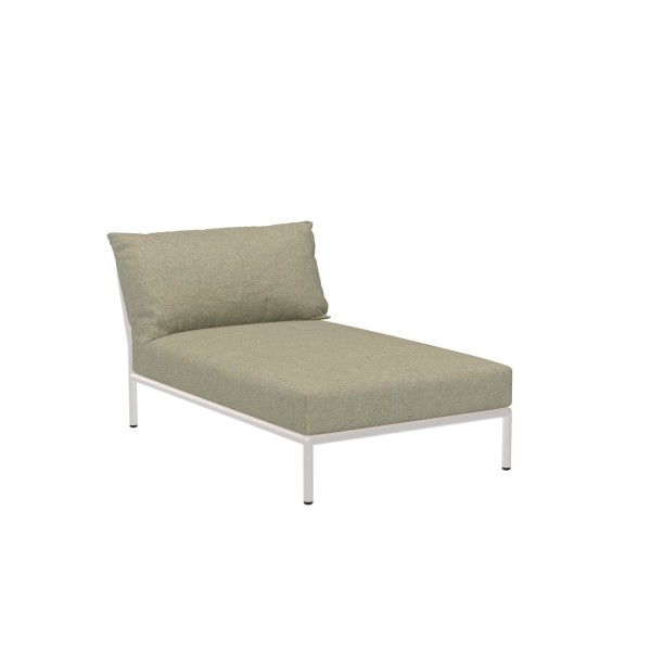 LEVEL2 Outdoor Chaiselong Lounge-Modul 4 Moosgrün Weiß günstig online kaufen