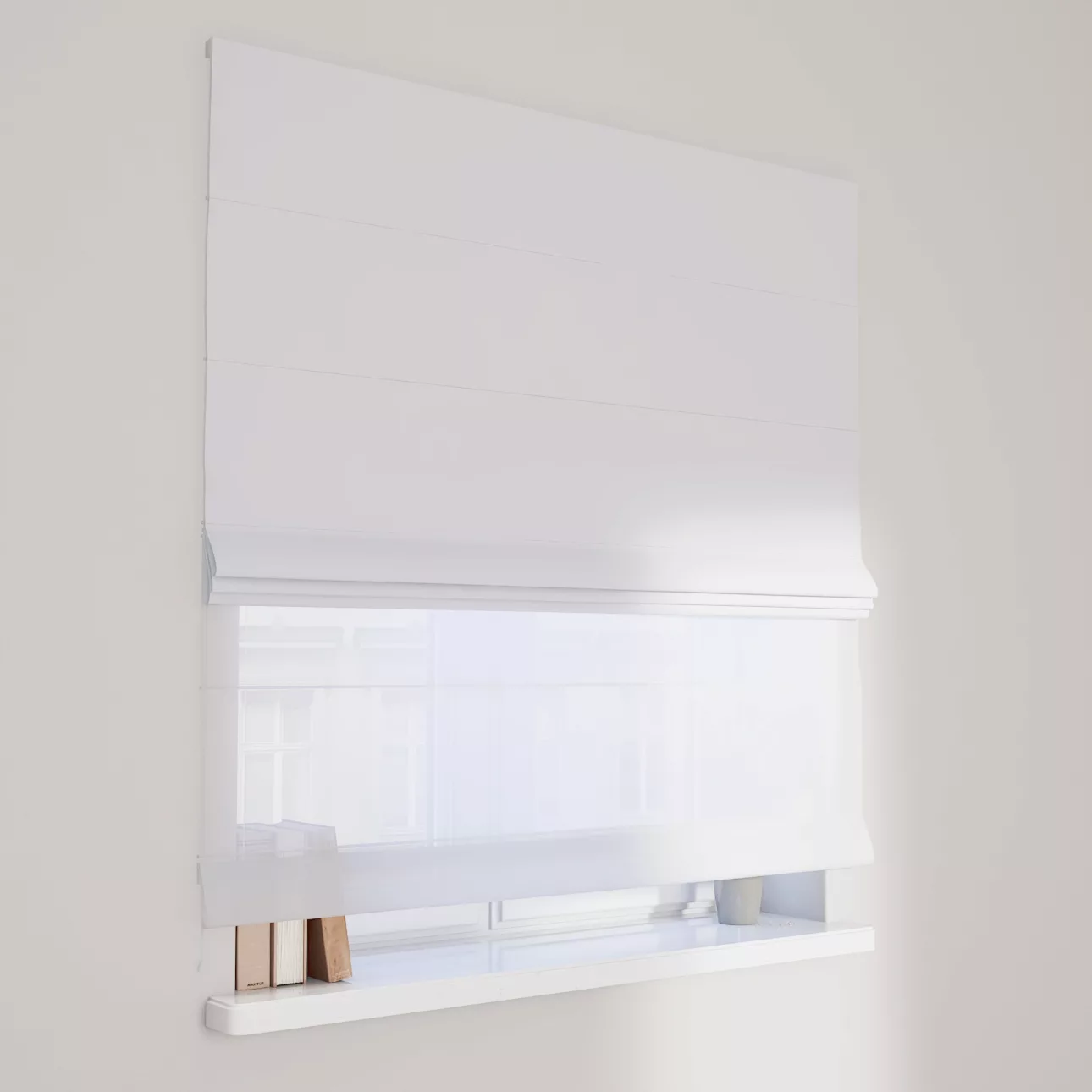 Dekoria Doppelraffrollo Duo, grau-weiss, 160 x 170 cm günstig online kaufen