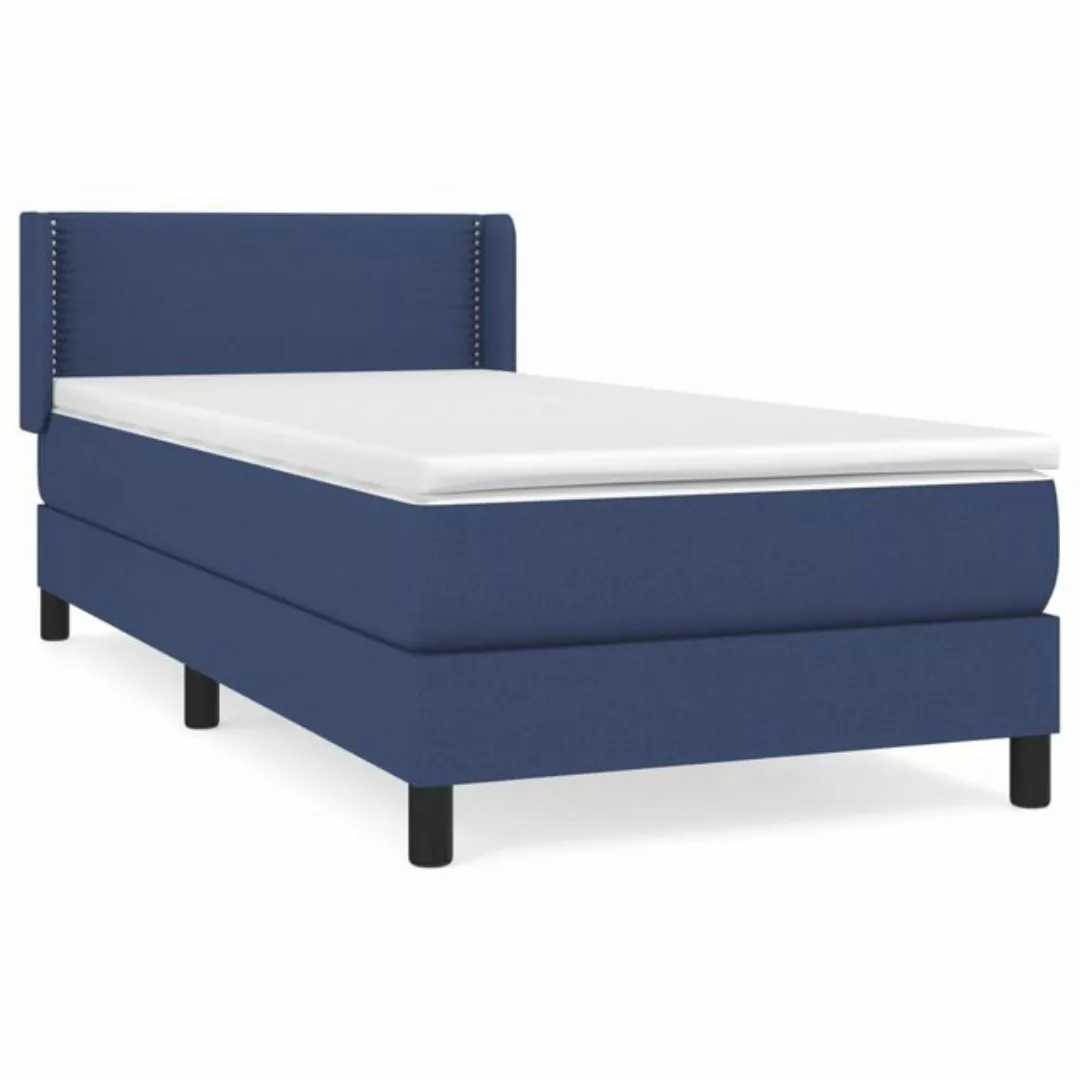 vidaXL Boxspringbett, Boxbett mit Matratze Blau 80x200 cm Stoff günstig online kaufen