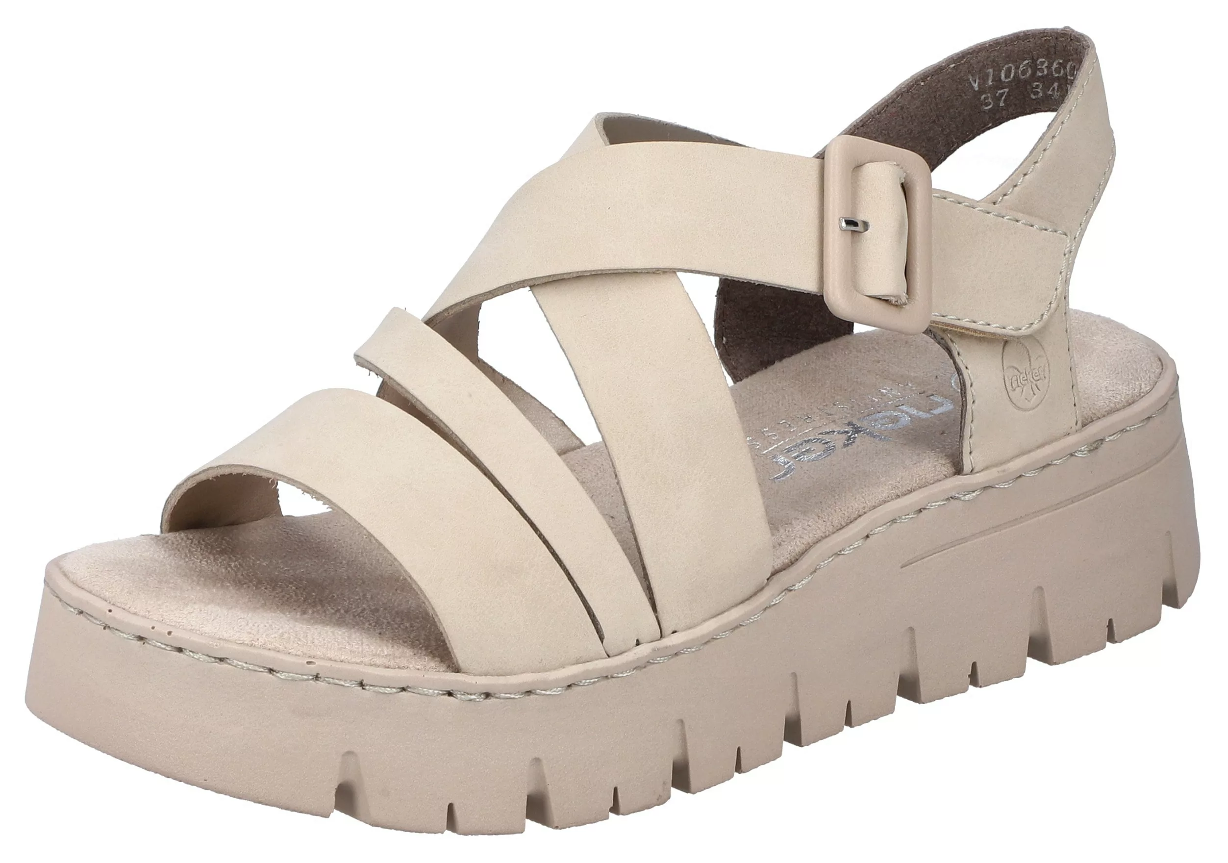 Rieker Plateau Sandale Damen beige günstig online kaufen
