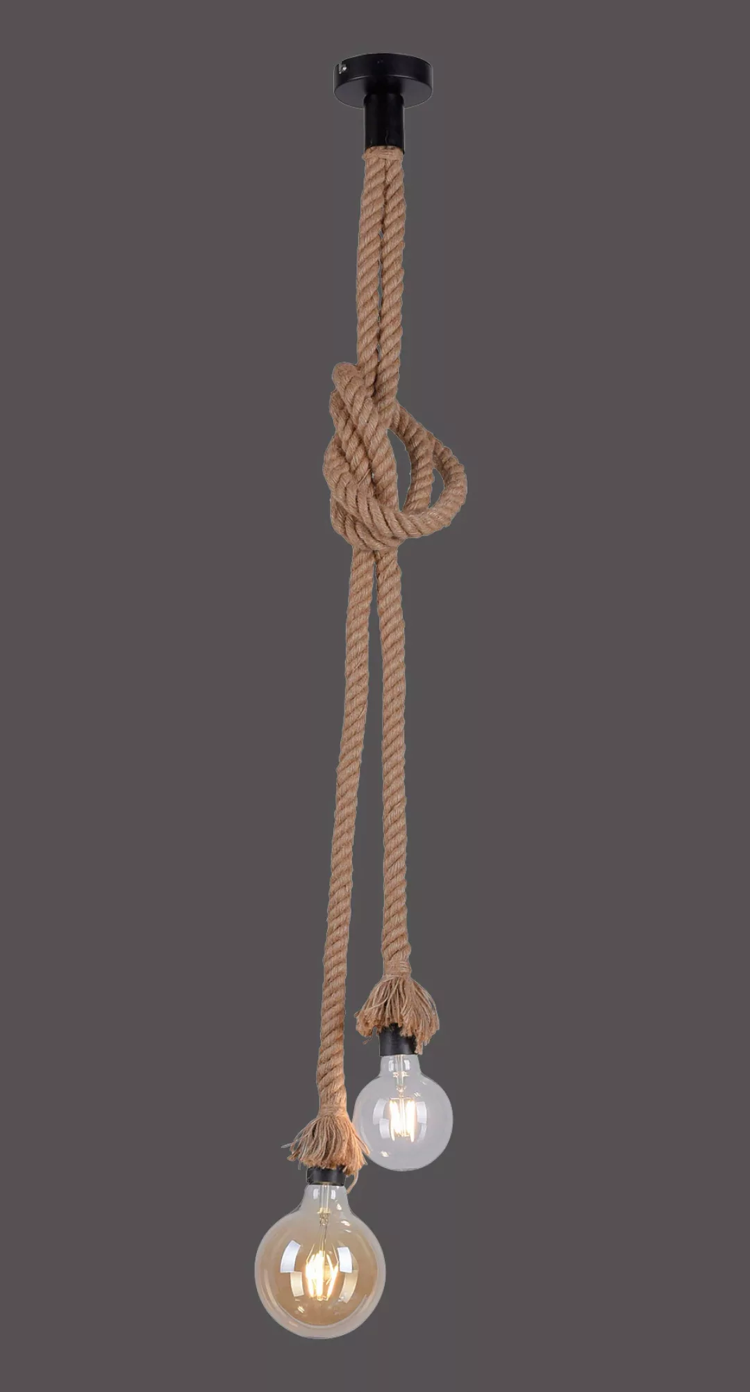 Hängeleuchte Rope mit Seil, zweiflammig günstig online kaufen