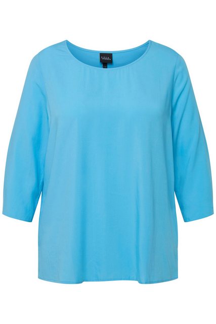 Ulla Popken Tunika Bluse Oversized Saumschleife Rundhals 3/4-Arm günstig online kaufen