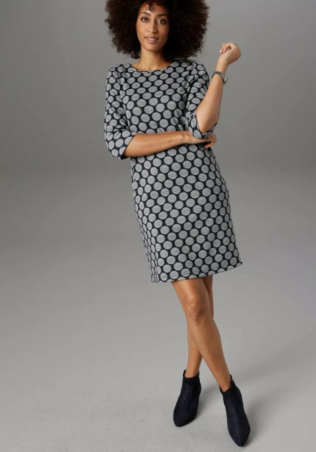 Aniston SELECTED Jerseykleid mit Punkten & Streifen günstig online kaufen
