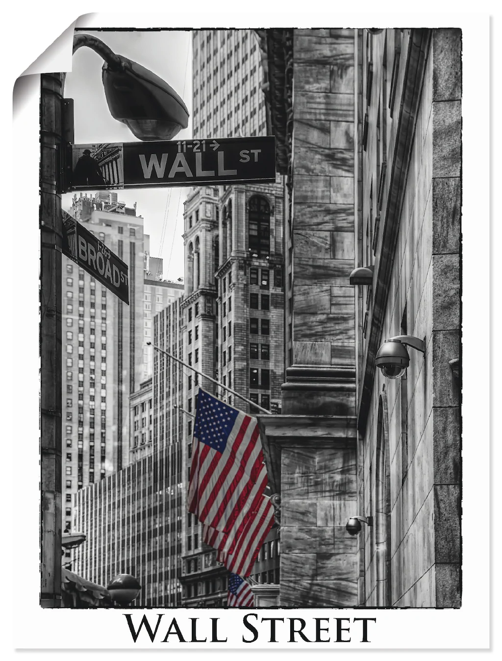 Artland Wandbild "New York Wall Street", Amerika, (1 St.), als Leinwandbild günstig online kaufen