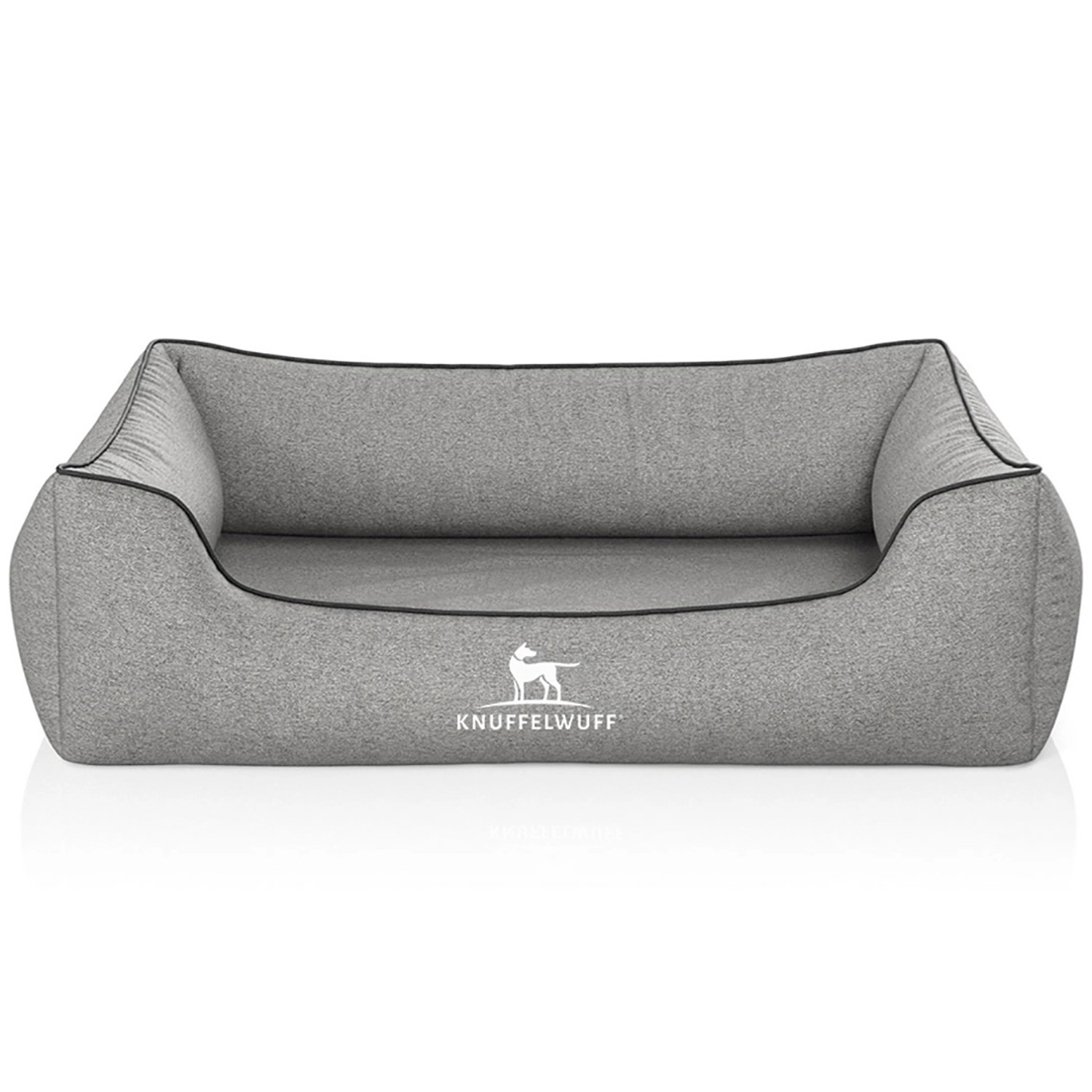 Knuffelwuff Hundebett Amelie Orthopädisch Velours M-L 85 x 63cm Grau günstig online kaufen