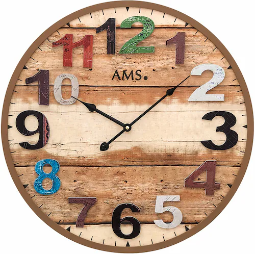 AMS Wanduhr »W9539«, Quarzuhr,Holz,Wohnzimmer,Esszimmer,Küche,Arbeitszimmer günstig online kaufen