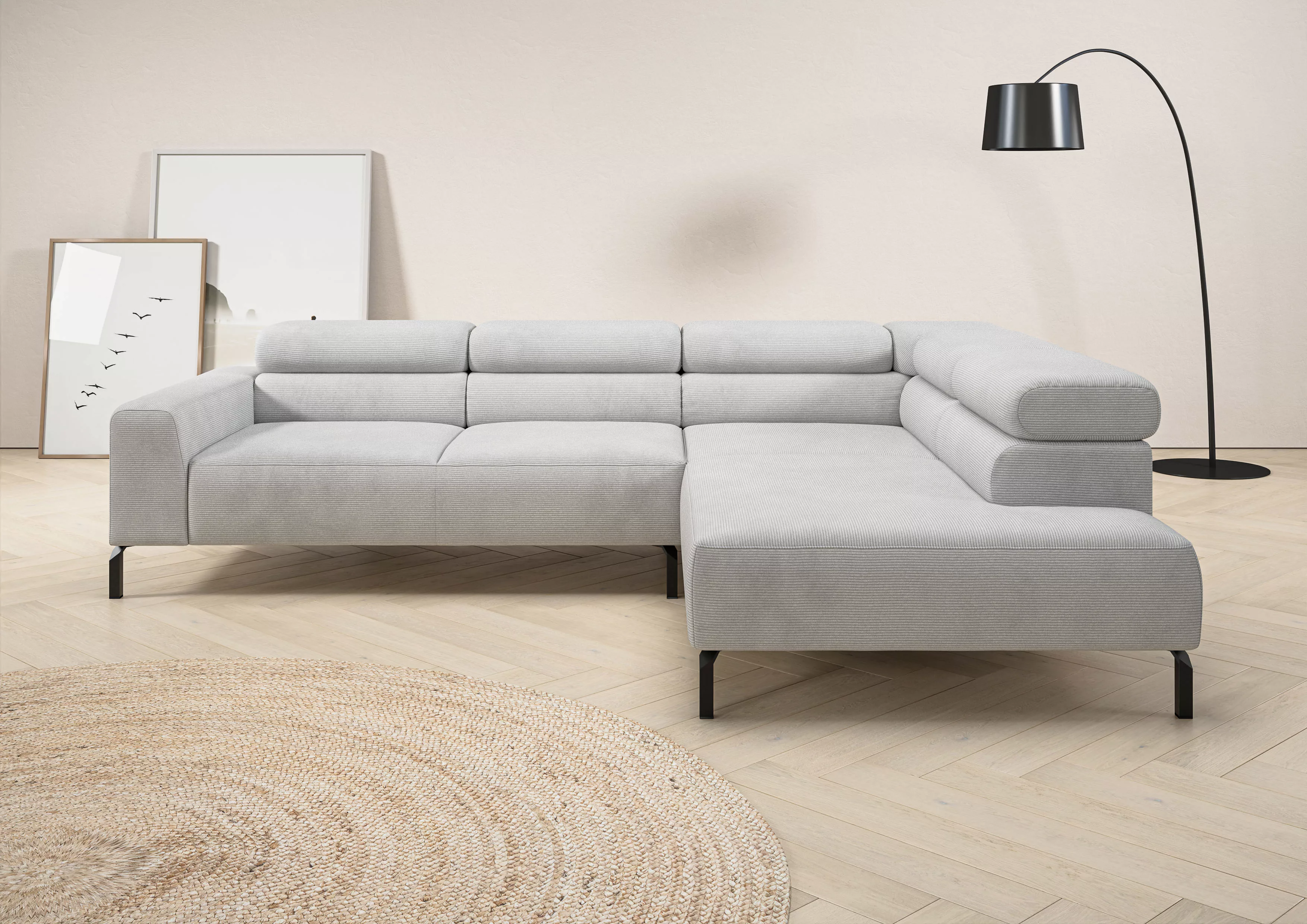 Places of Style Ecksofa "Antonelli, L-Form, incl. Kopfteilverstellung, Brei günstig online kaufen