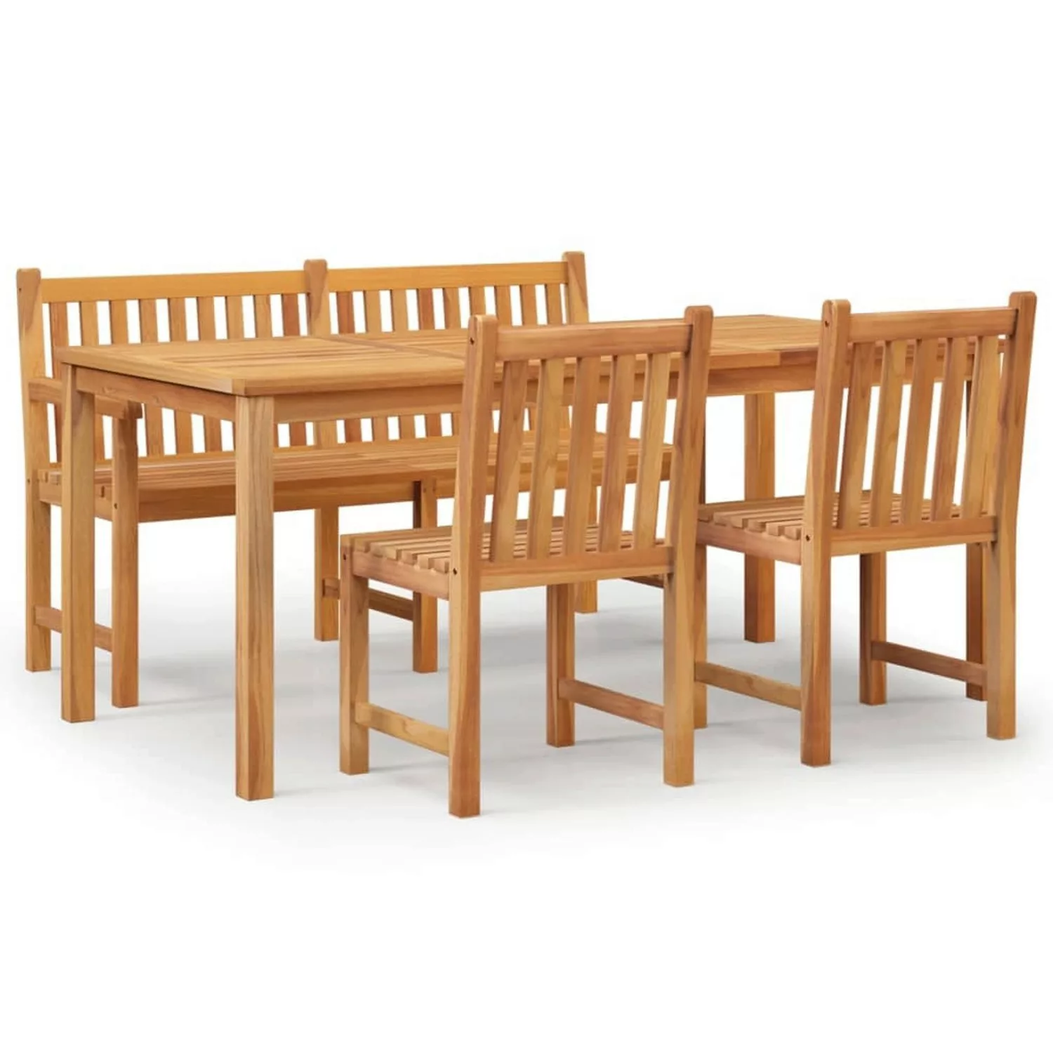 Vidaxl 4-tlg. Garten-essgruppe Massivholz Teak günstig online kaufen