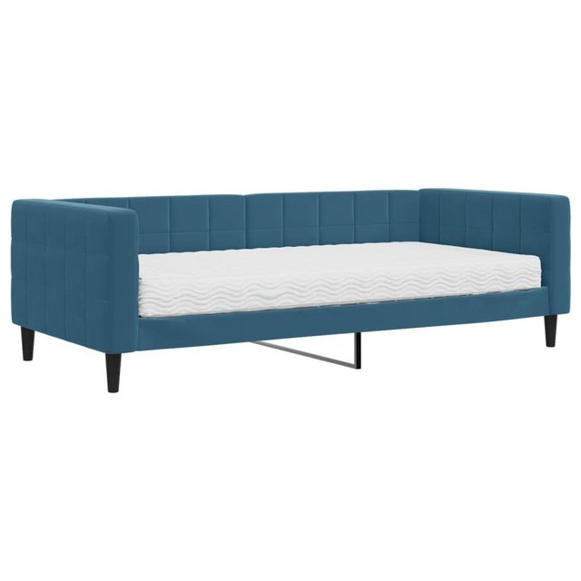 vidaXL Gästebett Gästebett Tagesbett mit Matratze Blau 90x200 cm Samt Bett günstig online kaufen