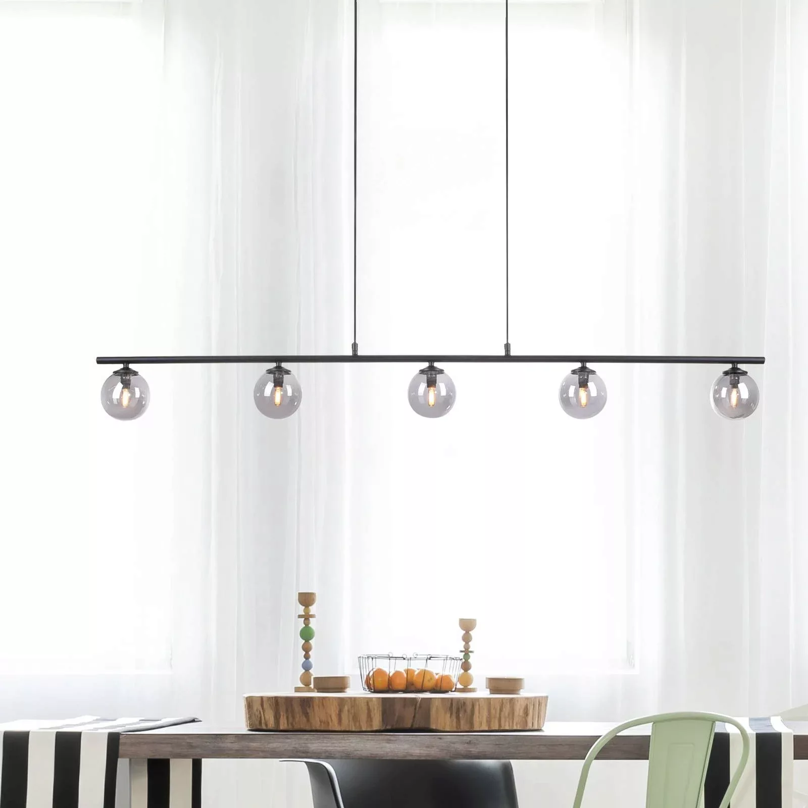 Paul Neuhaus Widow LED-Pendellampe mit Glaskugeln günstig online kaufen
