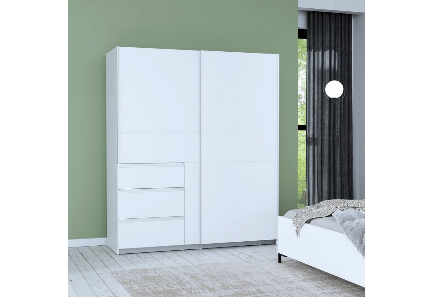 freiraum Schiebetürenschrank Winn 2 in Weiss - 170,3x200,5x61,2cm (BxHxT) günstig online kaufen