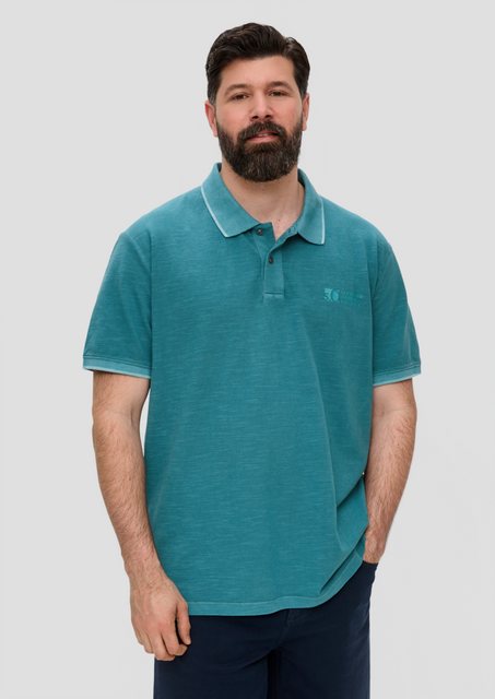 s.Oliver Kurzarmshirt Poloshirt mit Piquêstruktur und Logo-Print Garment Dy günstig online kaufen