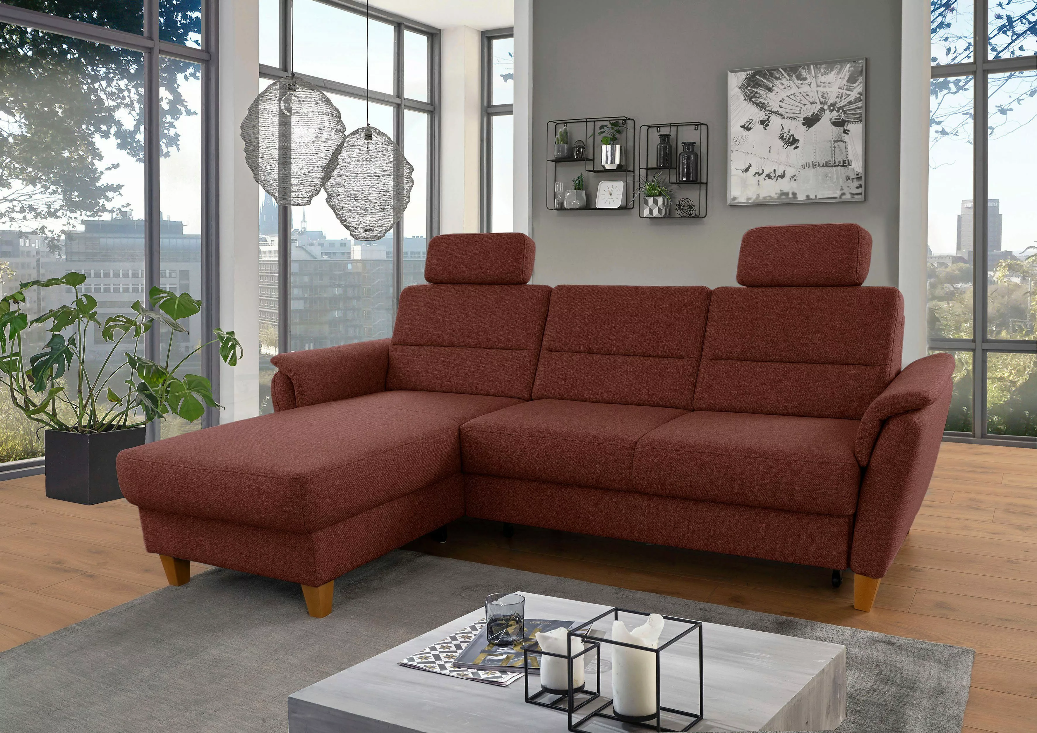 Home affaire Ecksofa Palmera L-Form, Federkern, günstig online kaufen