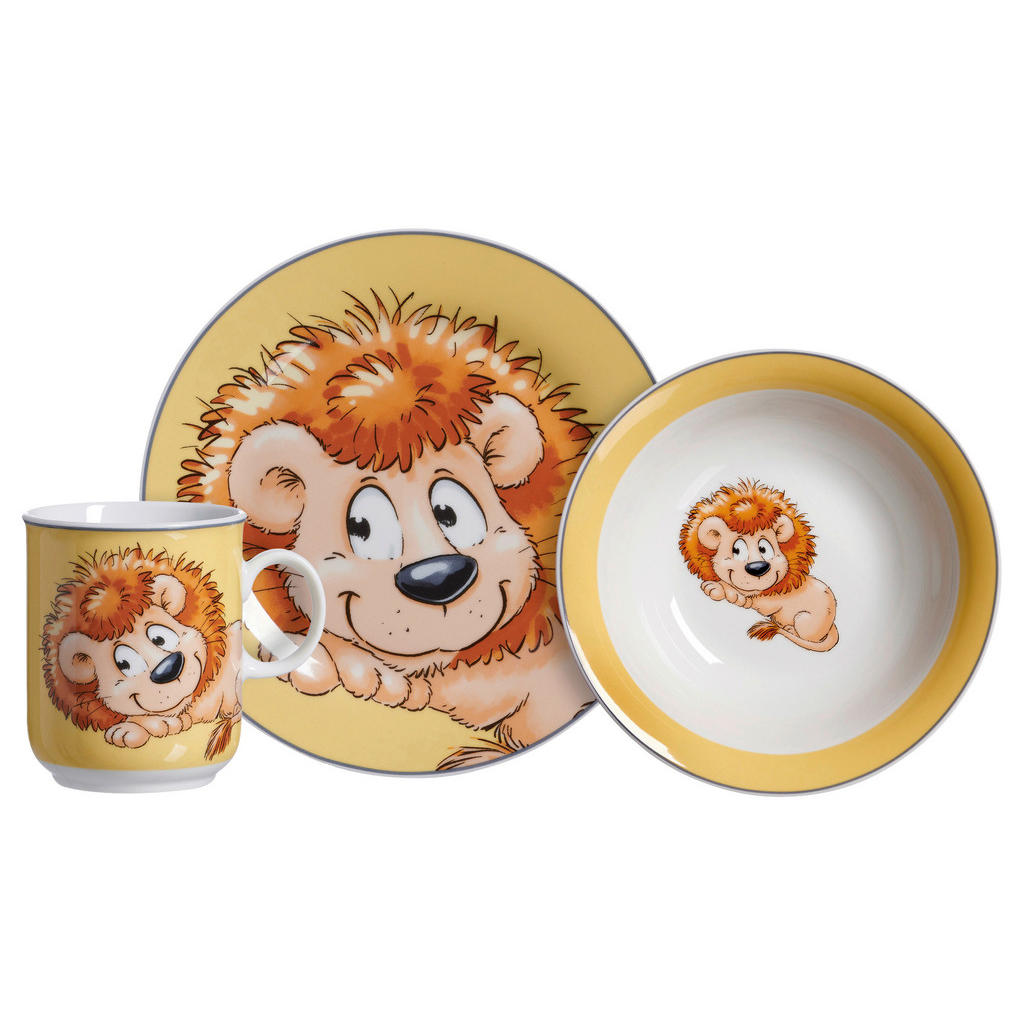 Ritzenhoff & Breker Kinder-Geschirrset Happy Zoo Leo bunt Porzellan 3 tlg. günstig online kaufen