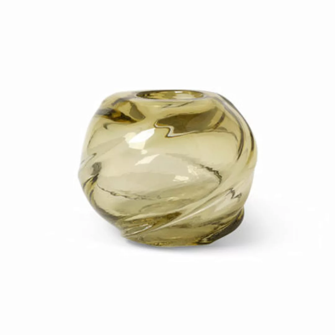 Vase Water Swirl glas gelb / Mundgeblasenes Glas- Ø 21 x H 16 cm - Ferm Liv günstig online kaufen