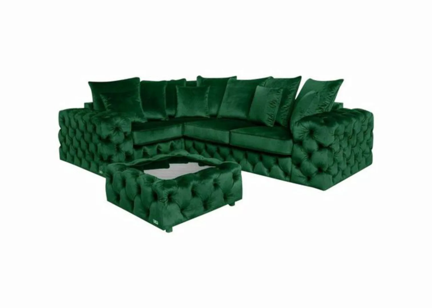 Xlmoebel Ecksofa Chesterfield Ecksofa Samt Polster Ecke Garnitur Neu Couch günstig online kaufen