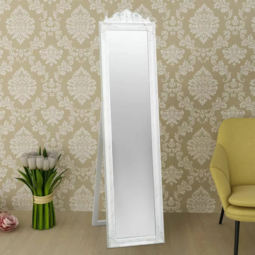 Standspiegel Im Barock-stil 160x40 Cm Weiß günstig online kaufen