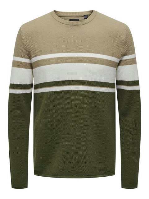 ONLY & SONS Rundhalspullover ONSNIGUEL REG 12 BLOCK CREW KNIT günstig online kaufen