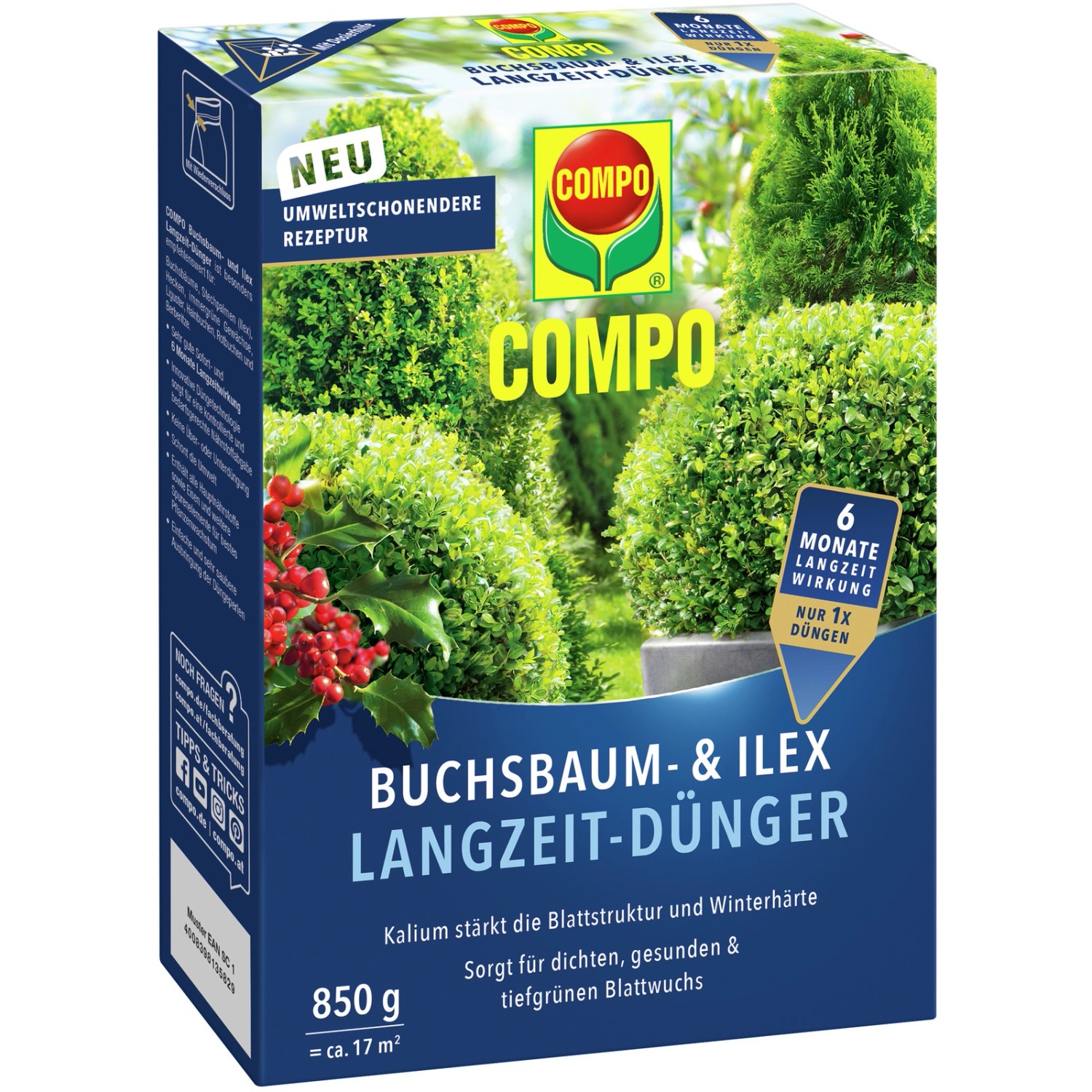 Compo Buchsbaum- und Ilex Langzeit-Dünger 850 g günstig online kaufen