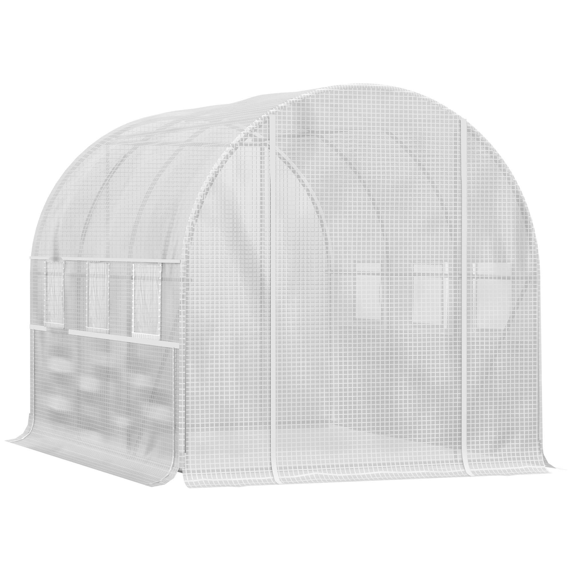 Outsunny Foliengewächshaus 2,95x2x2m Tunnel mit aufrollbaren Fenstern, UV-S günstig online kaufen