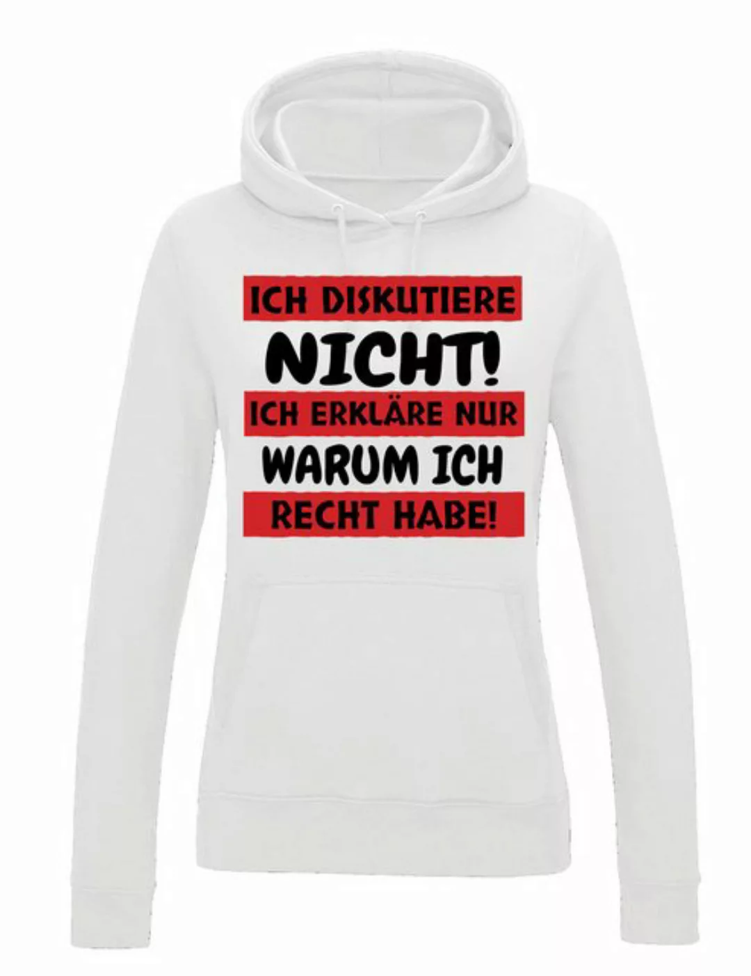 Youth Designz Kapuzenpullover "Ich diskutiere nicht" Damen Hoodie Pullover günstig online kaufen