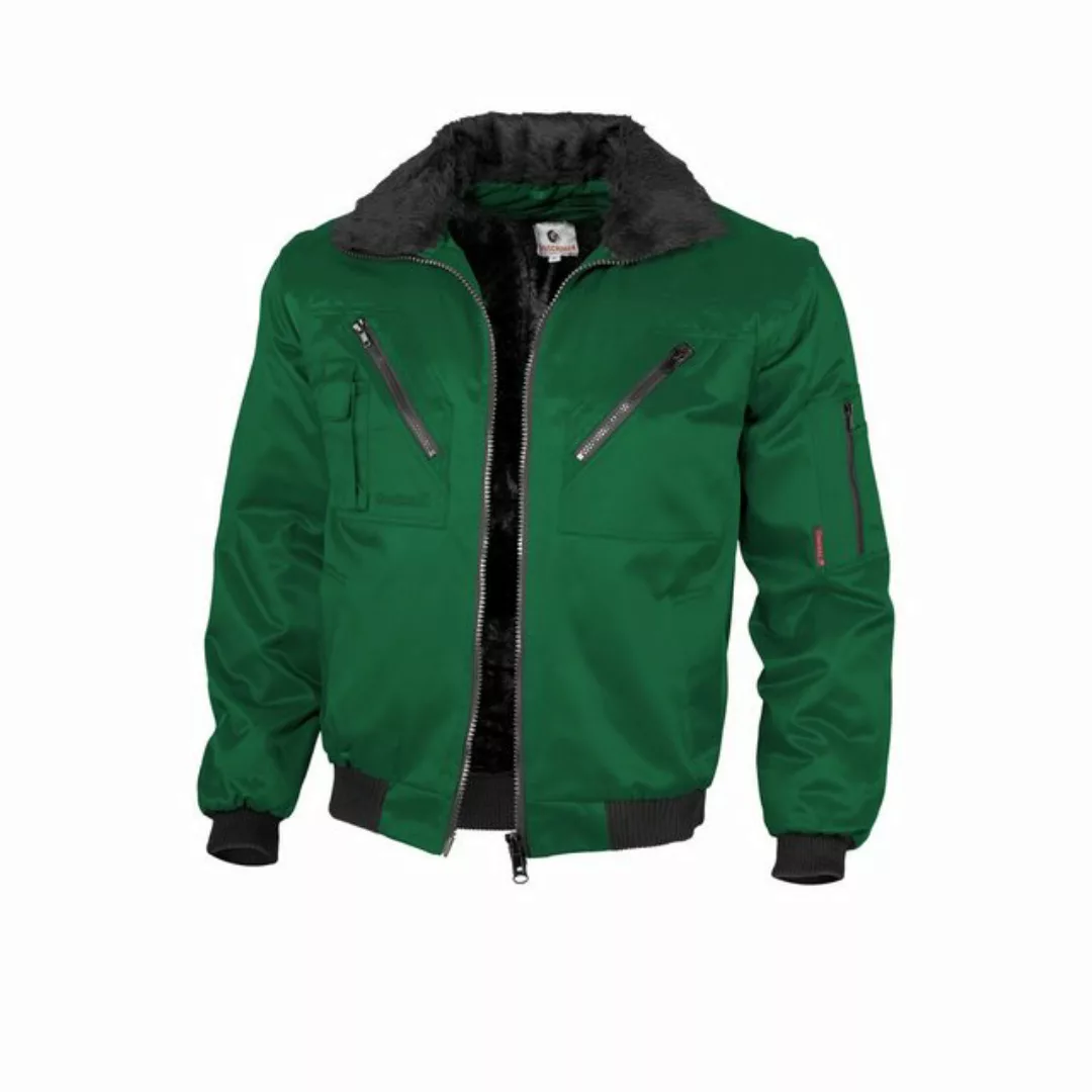 Qualitex Workwear Pilotenjacke Pilotenjacke einfarbig grün, Gr. 4XL günstig online kaufen