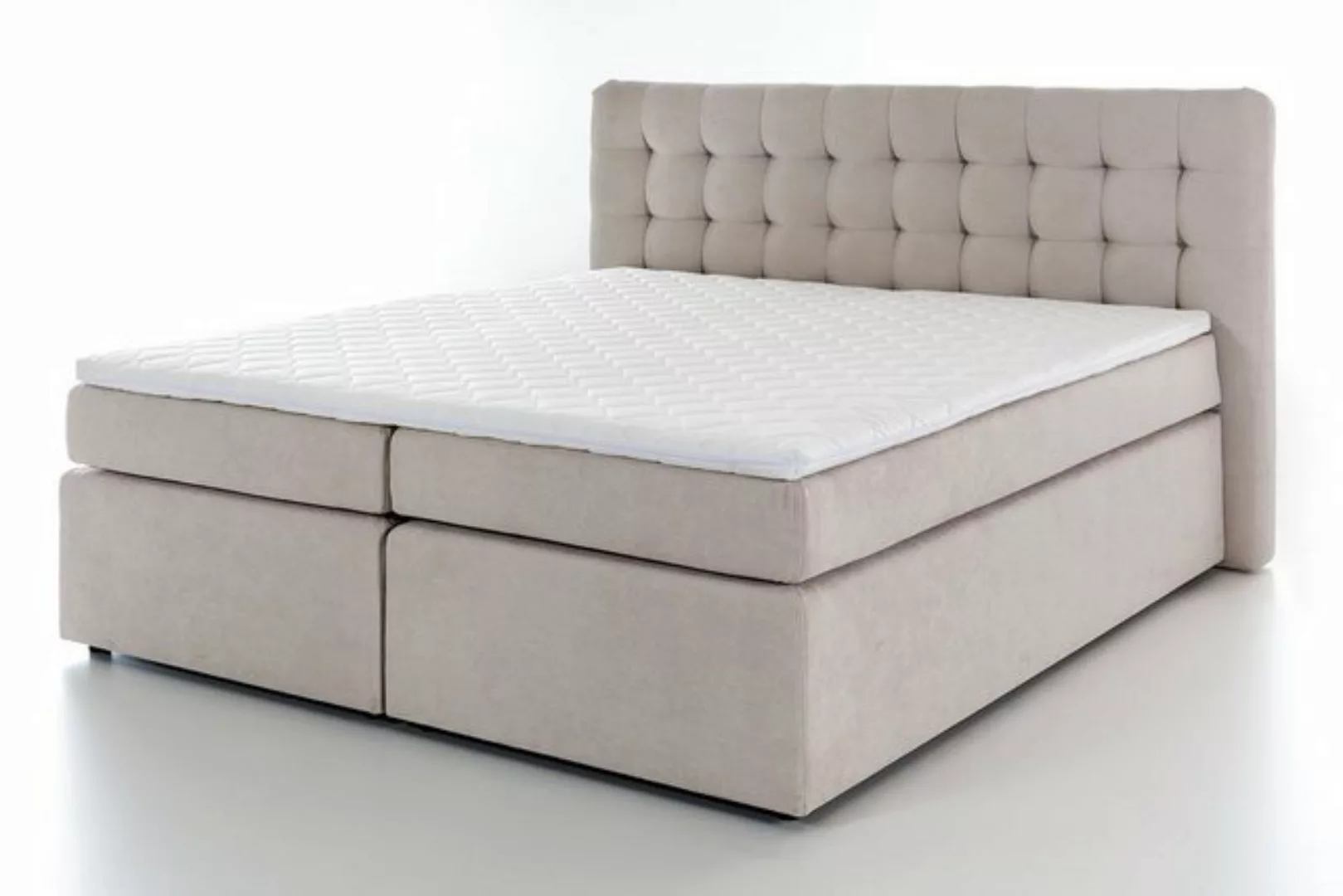 Möbelfreude Boxspringbett Boxspringbett Perris 140x200 cm Beige Uni H2, 140 günstig online kaufen