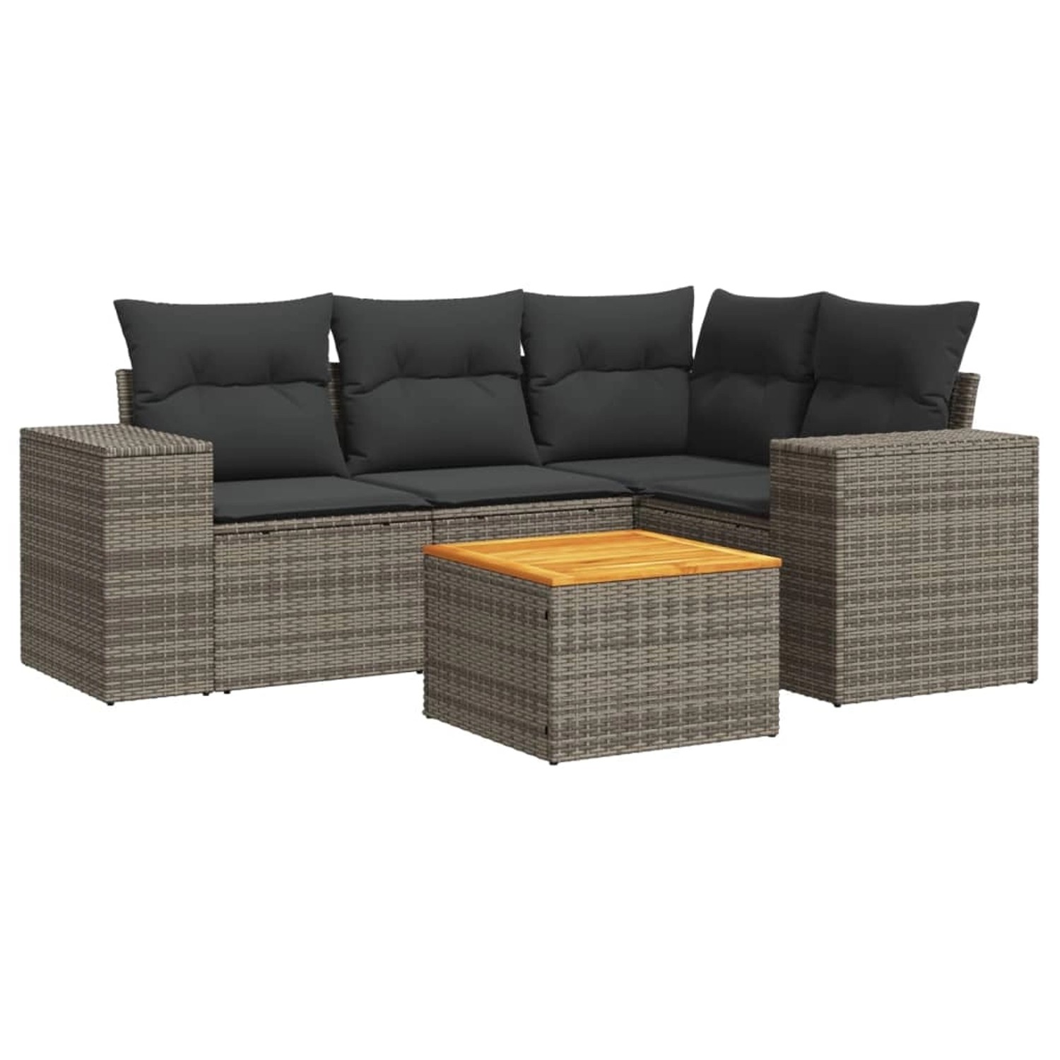 vidaXL 5-tlg Garten-Sofagarnitur mit Kissen Grau Poly Rattan Modell 68 günstig online kaufen