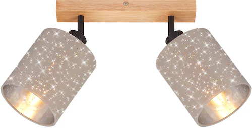 Deckenspot Stofa mit Sternendekor, taupe 2-flammig günstig online kaufen