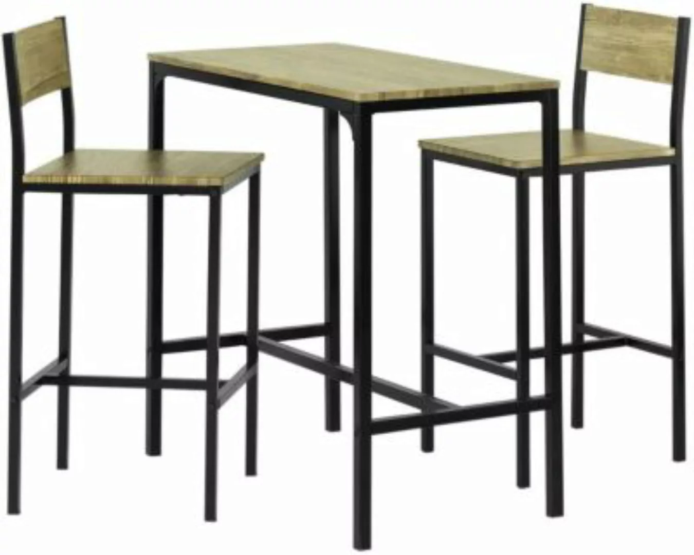 SoBuy® 3-teilig Bartisch Set Esstisch Bistrotisch mit 2 Stühlen Sitzgruppe günstig online kaufen