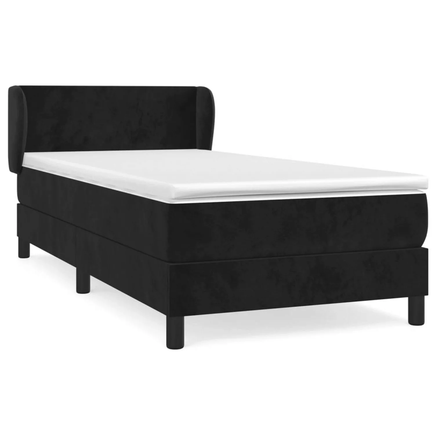 Vidaxl Boxspringbett Mit Matratze Schwarz 90x190 Cm Samt günstig online kaufen