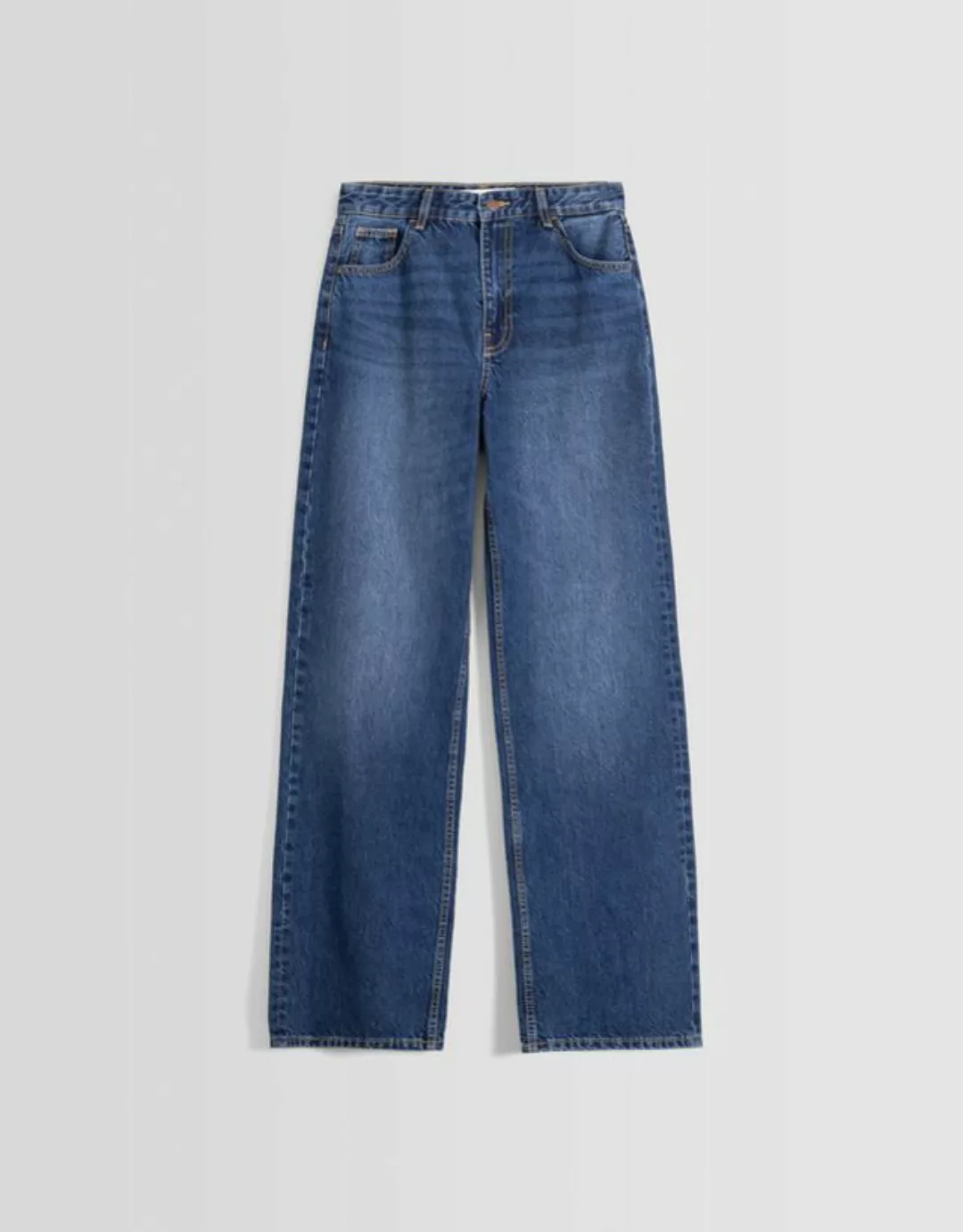 Bershka Wide Leg 90'S Jeans Bskteen 42 Blau günstig online kaufen