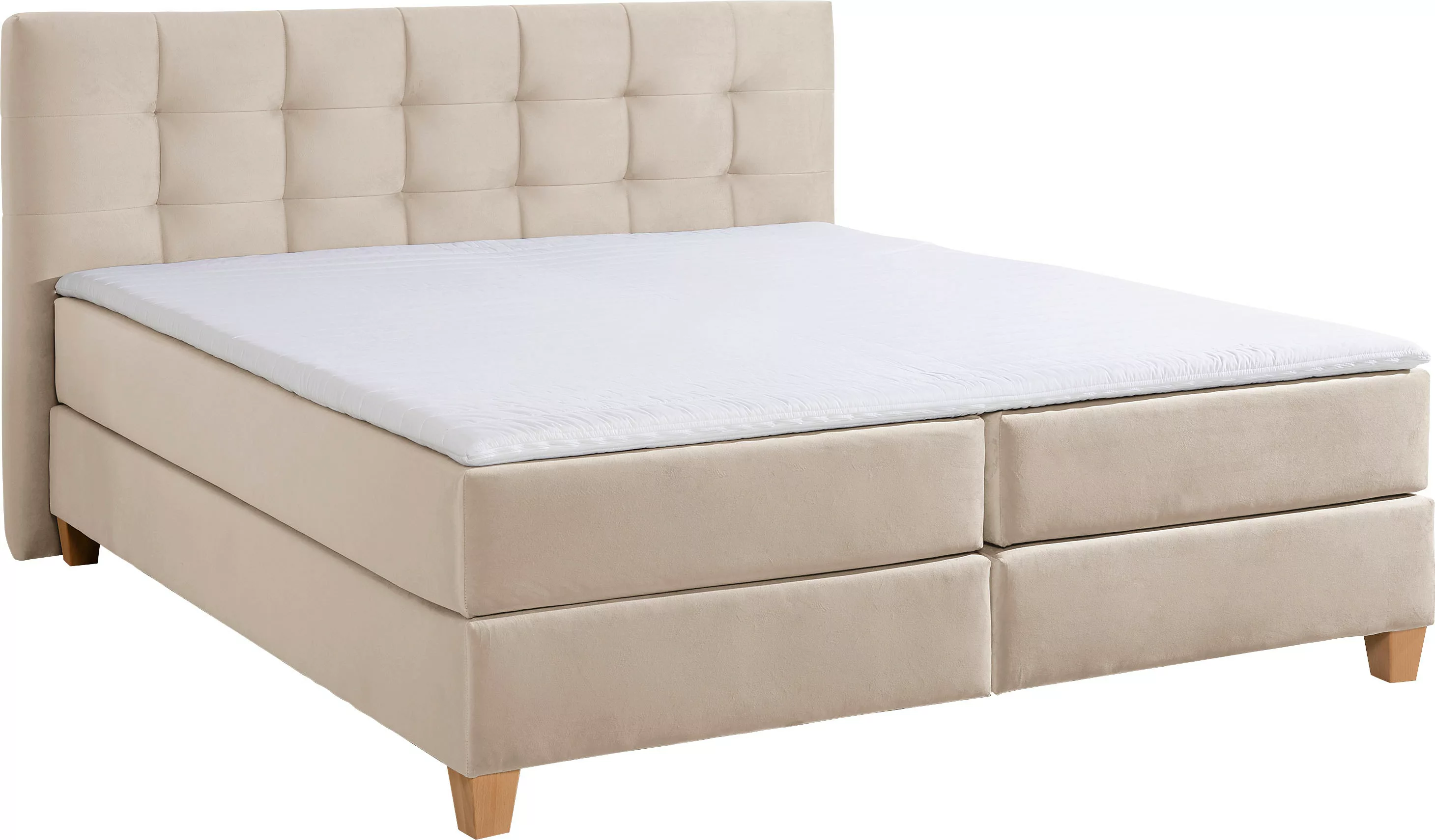 Home affaire Boxspringbett "Moulay", inkl. Topper, in Überlänge 220 cm, 3 H günstig online kaufen