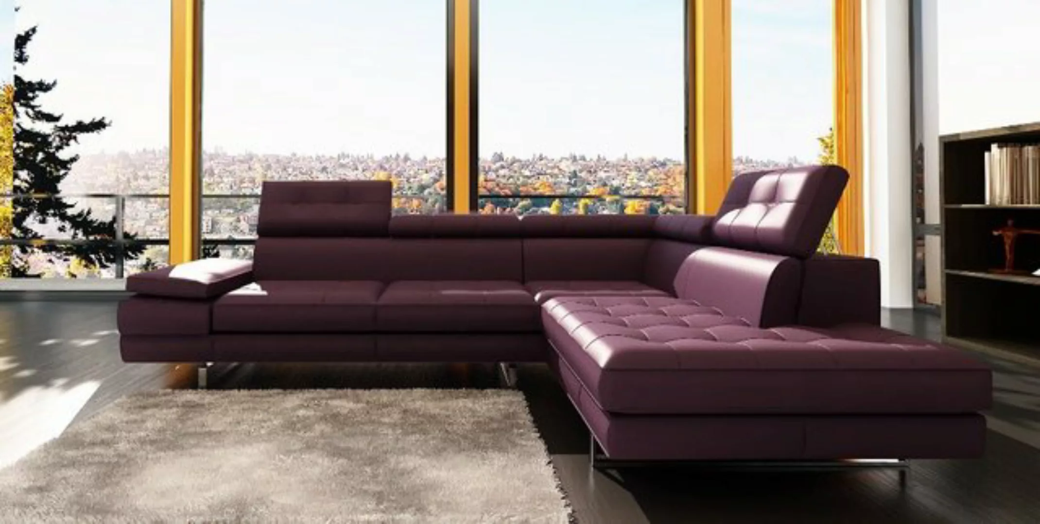 JVmoebel Ecksofa Designer Ledersofa Sofa Couch Polsterecke Wohnlandschaft S günstig online kaufen