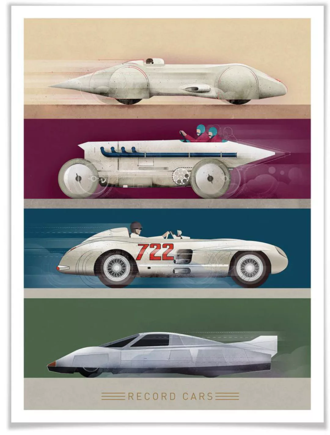 Wall-Art Poster "Record Cars", Autos, (1 St.) günstig online kaufen