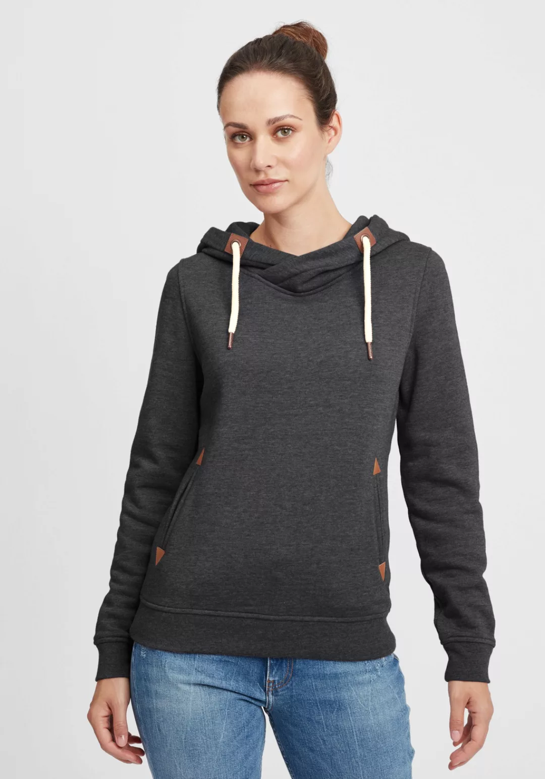 OXMO Hoodie OXVicky Hood Kapuzenpullover mit Cross-Over Kragen günstig online kaufen