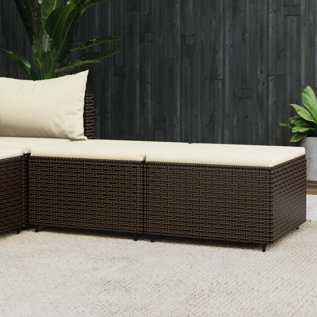 Vidaxl Gartenhocker Mit Kissen 2 Stk. Braun Poly Rattan günstig online kaufen