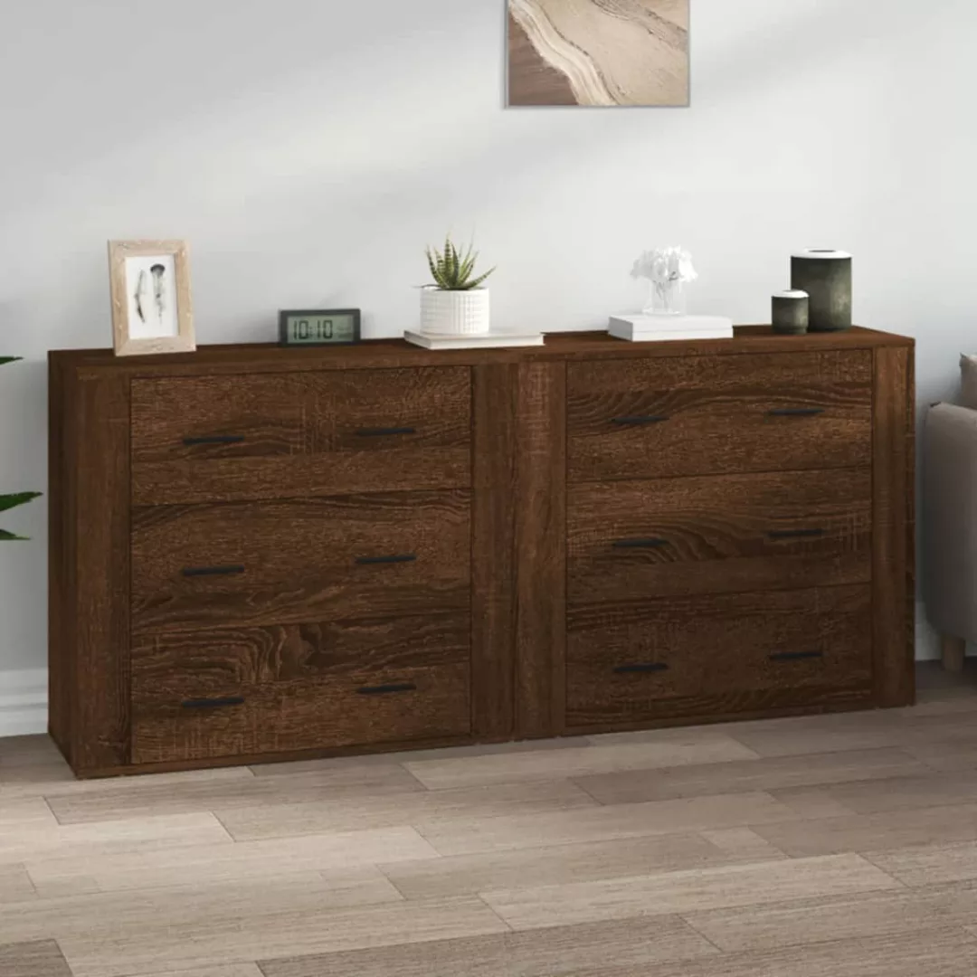 Vidaxl Sideboards 2 Stk. Braun Eichen-optik Holzwerkstoff günstig online kaufen