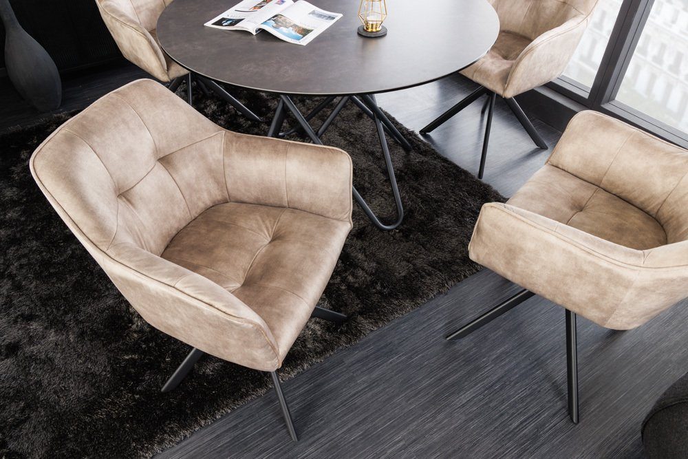 riess-ambiente Esszimmerstuhl LOFT champagner / schwarz günstig online kaufen