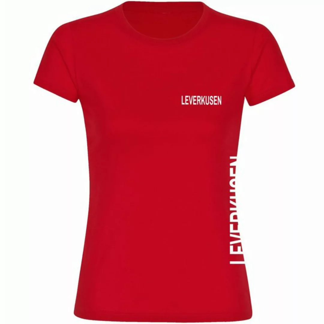 multifanshop T-Shirt Damen Leverkusen - Brust & Seite - Frauen günstig online kaufen