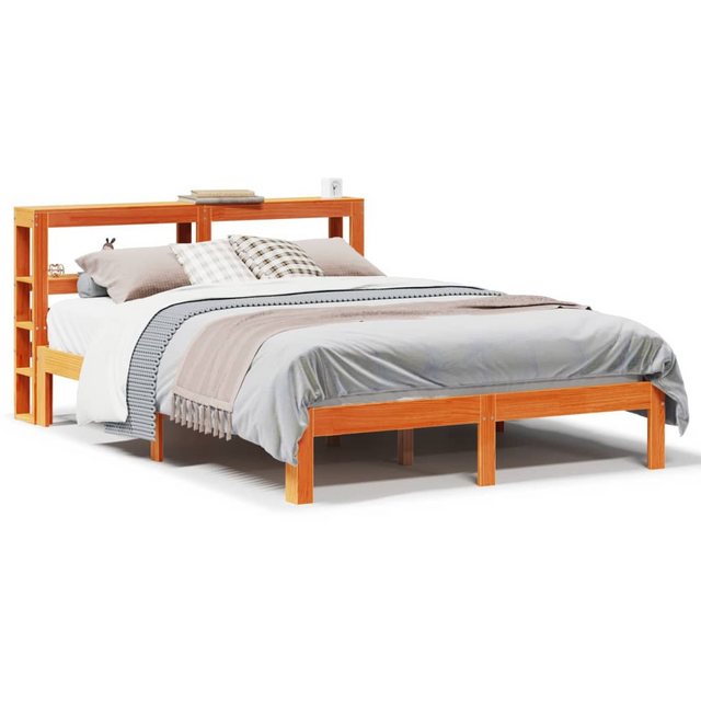 vidaXL Bett, Massivholzbett ohne Matratze Wachsbraun 120x190 cm Kiefernholz günstig online kaufen