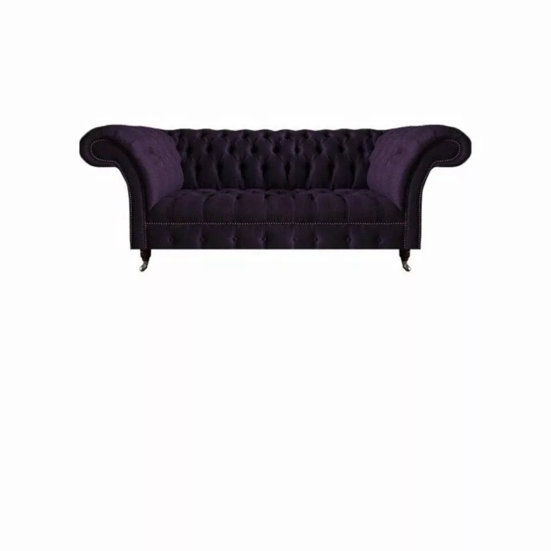 JVmoebel Chesterfield-Sofa Komplett Set 3tlg Sofa Dreisitze Stoff Lila 2x S günstig online kaufen