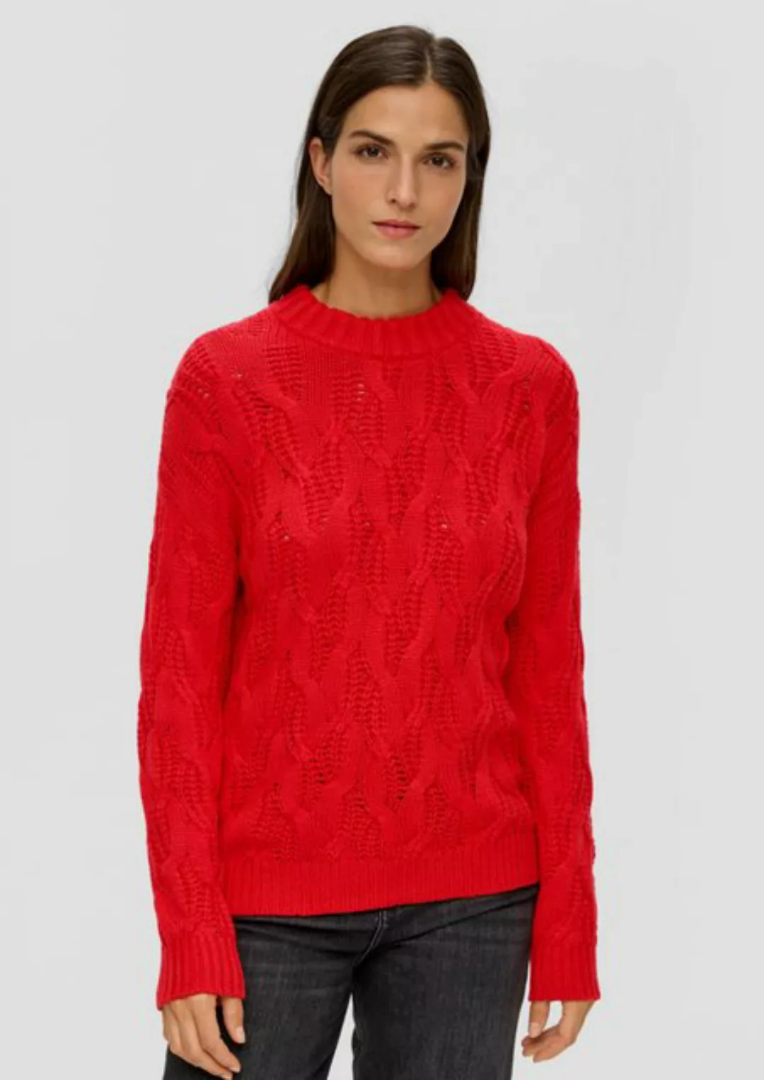 s.Oliver Strickpullover mit Zopfmuster günstig online kaufen