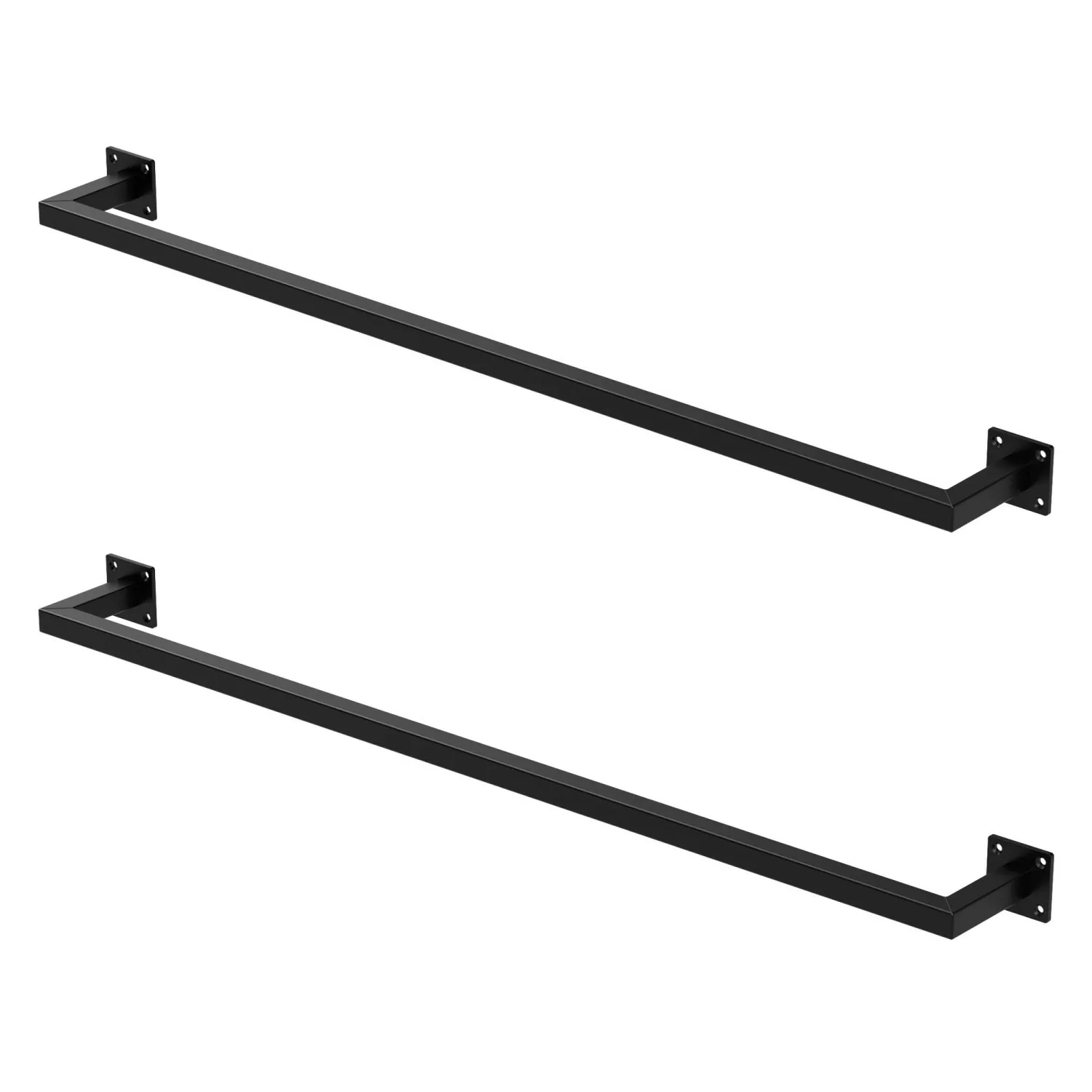 ML-Design 2Er Set Kleiderstange Rechteck für die Wand T12xB110cm Schwarz U- günstig online kaufen