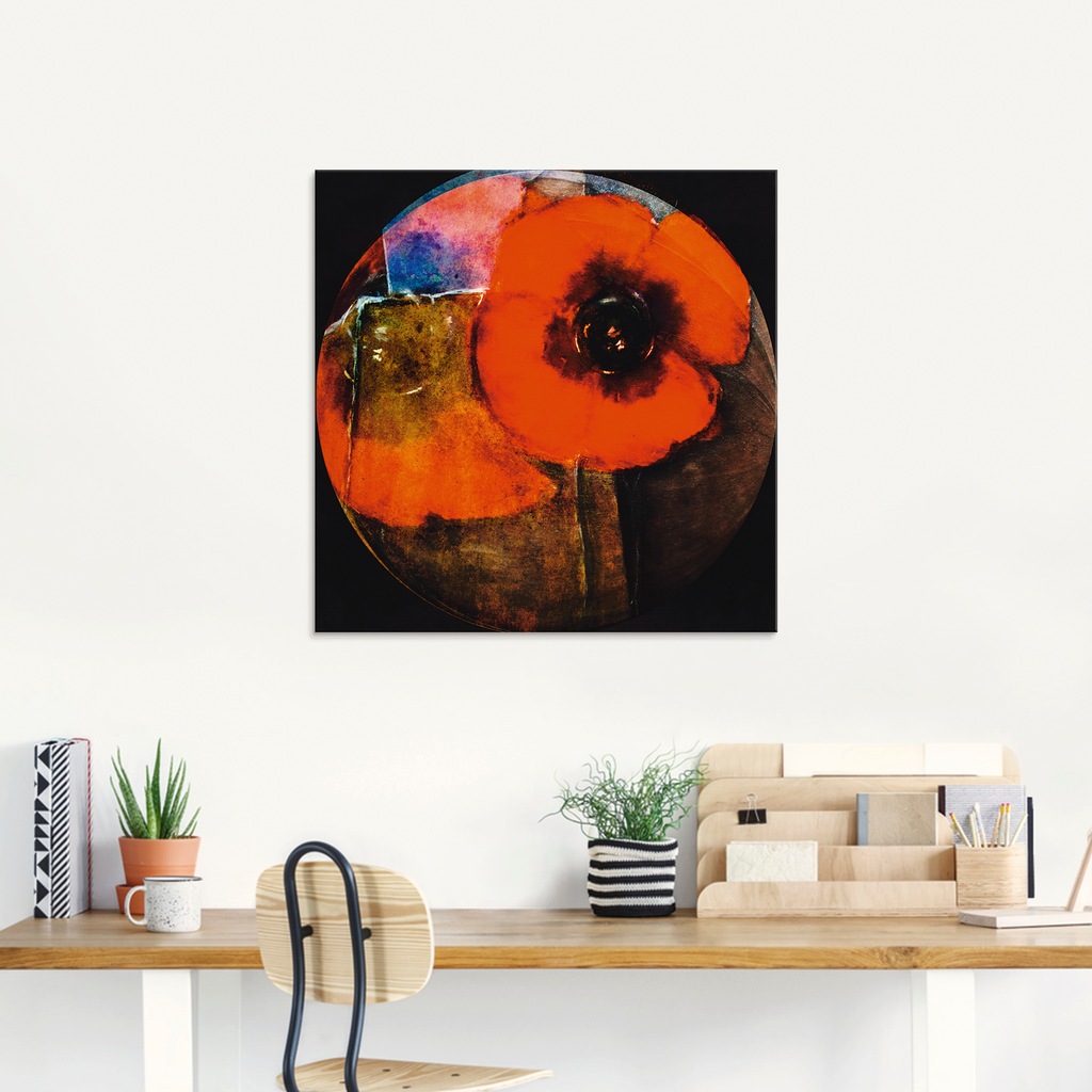 Artland Glasbild »Roter Mohn - abstrakt«, Blumen, (1 St.), in verschiedenen günstig online kaufen